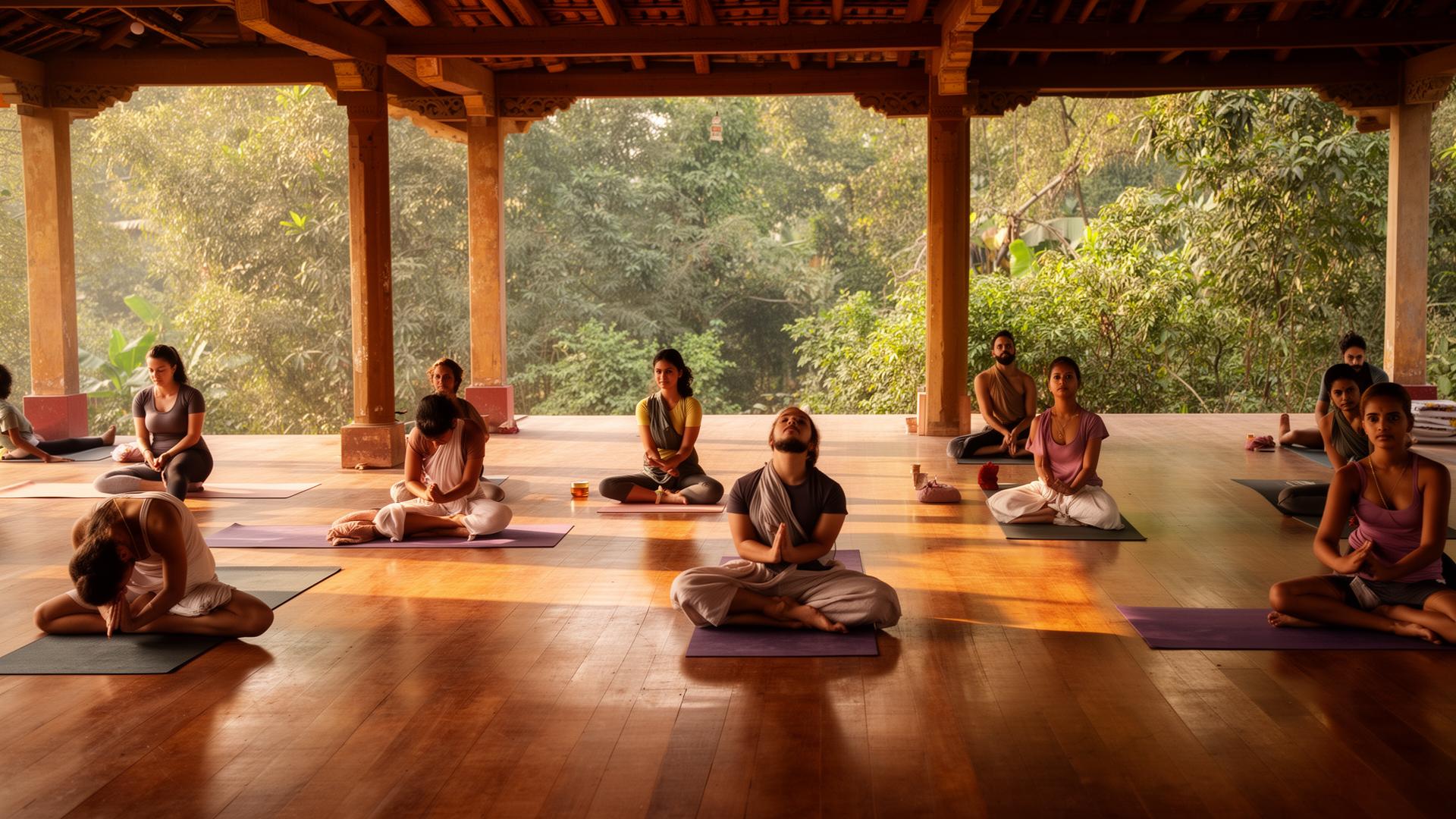 Formación de yoga en una shala tradicional en India